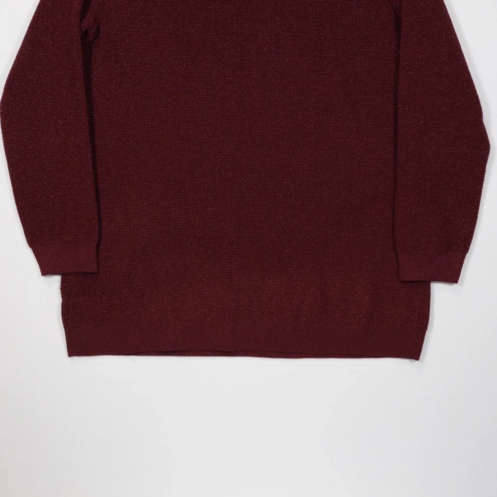 Liz Claiborne Women's Crew‎ Neck Long Sleeve Pullover Sweater Burgundy Size M - Picture 6 of 8